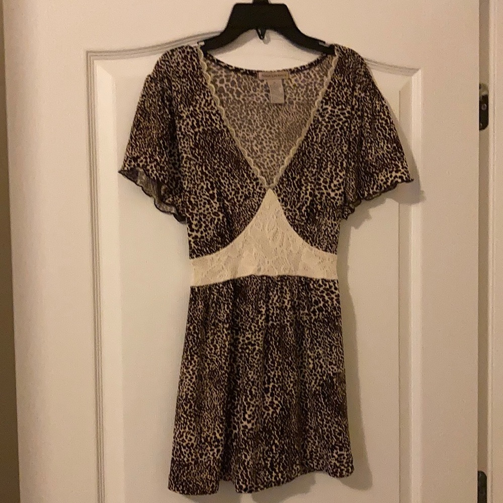 Susan Lawrence Animal Print Mini Dress.
